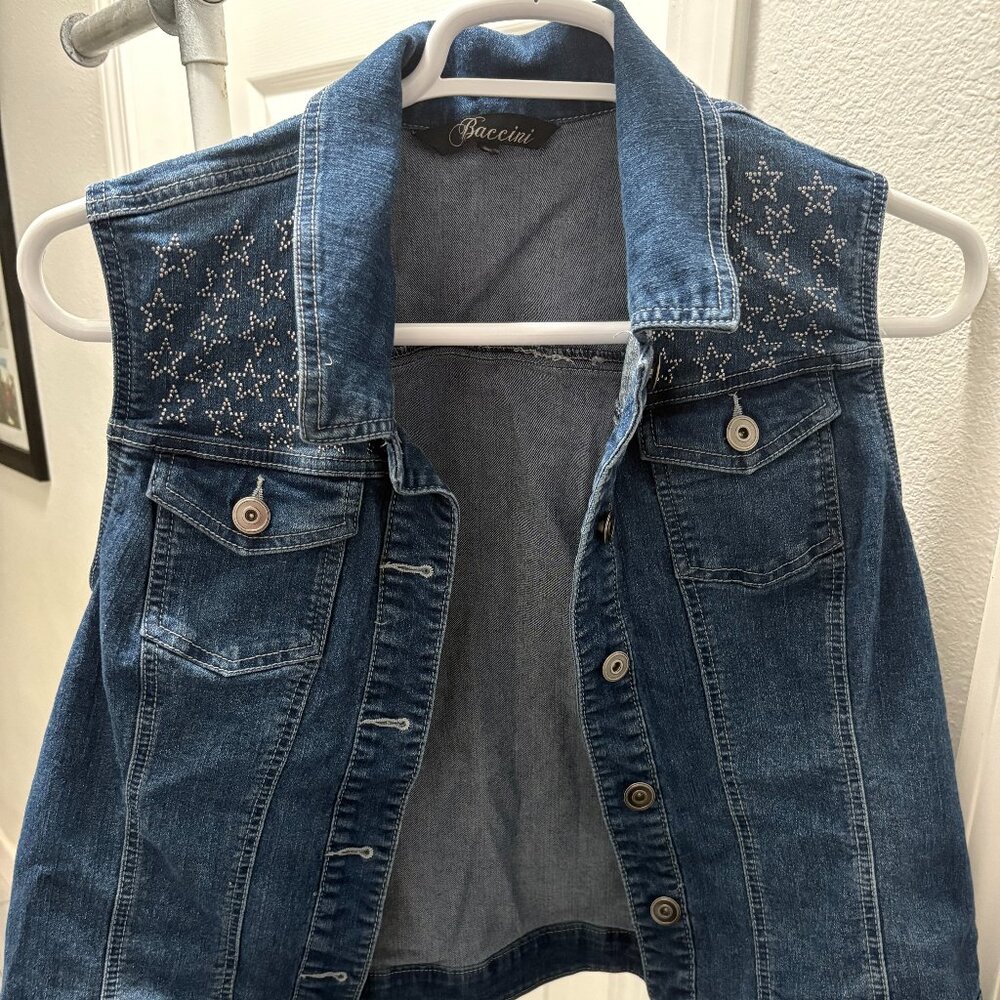 Womens Jean jacket vest Sixe XL Baccini
